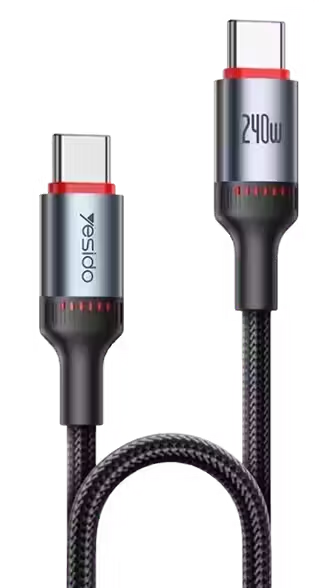 Yesido CA186 240W Type-C To Type-C Braided Data Cable 2M