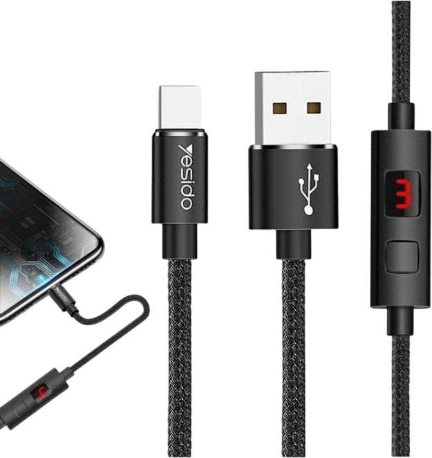 Yesido CA46 USB to Type-C Timing Cut-Off With Displayed 1.2M  for sale in Egypt from Games2Egypt