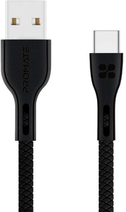 Promate PowerBeam-C USB-A to USB-C Cable - 1.2M - Black  for sale in Egypt from Games2Egypt