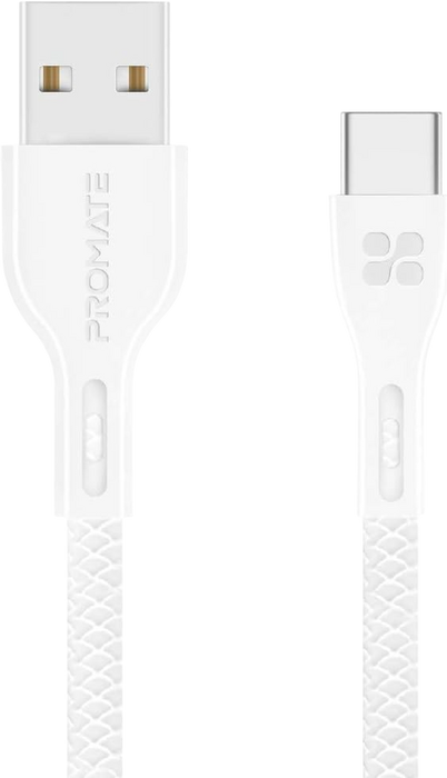 Promate PowerBeam-C USB-A to USB-C Cable - 1.2M - White  for sale in Egypt from Games2Egypt