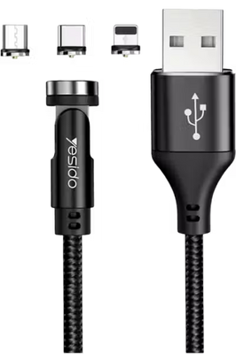 Yesido CA68 180 Rotation Detachable 3 In 1 Magnetic Data Cable 1M