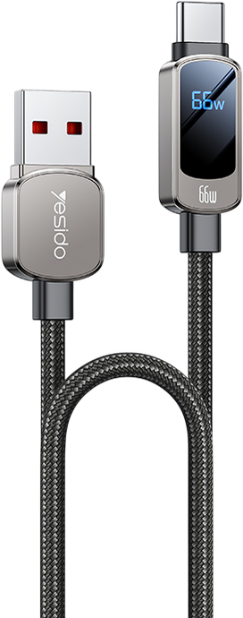 Yesido CA128C 66W USB To Type-C Cable With Power Display 1.2M  for sale in Egypt from Games2Egypt
