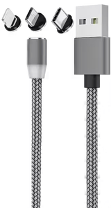 Yesido CA11 Detachable 3 In 1 Magnetic Braided Data Cable 1M - Silver -  for sale in Egypt from Games2Egypt