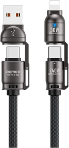 REMAX C1 240W 4 in 1 Fast Multi-Charging Cable 1.2M - Black -  for sale in Egypt from Games2Egypt