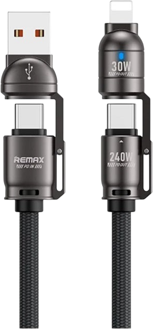 REMAX C1 240W 4 in 1 Fast Multi-Charging Cable 1.2M - Black  for sale in Egypt from Games2Egypt