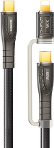 Remax RC-C165 60W Fast Charging Cable USB-C & Lighting 1.2M - Black -  for sale in Egypt from Games2Egypt