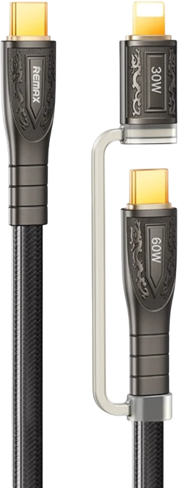 Remax RC-C165 60W Fast Charging Cable USB-C & Lighting 1.2M - Black