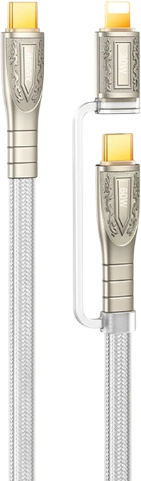 Remax RC-C165 60W Fast Charging Cable USB-C & Lighting 1.2M - Silver  for sale in Egypt from Games2Egypt
