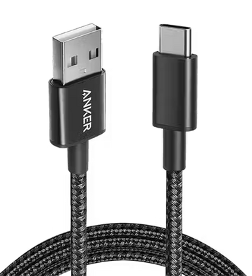 Anker Nylon Usb-C To Usb-A 2.0 Cable 6Ft - Black