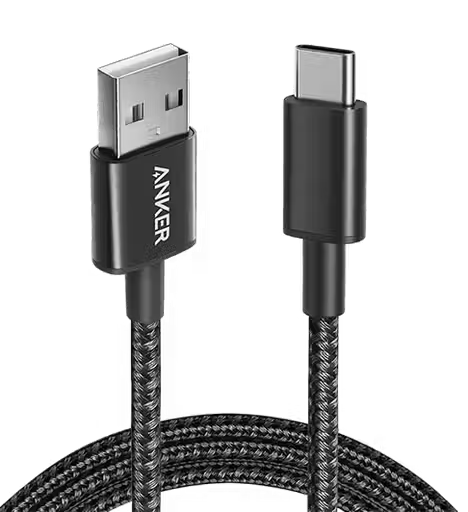 Anker Nylon Usb-C To Usb-A 2.0 Cable 6Ft - Black