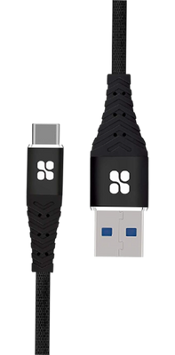 Promate Nervelink-C Tensile Power and Data USB to type C Cable - 1.2M - Black