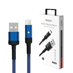 Yesido CA28 Auto Disconnect Type C Data Charging Cable - 1.2M - Blue  for sale in Egypt from Games2Egypt