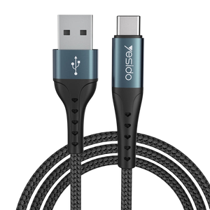 Yesido CA62 Aluminum Aloy USB to Type-C Braided Data Cable - 1.2M -  for sale in Egypt from Games2Egypt