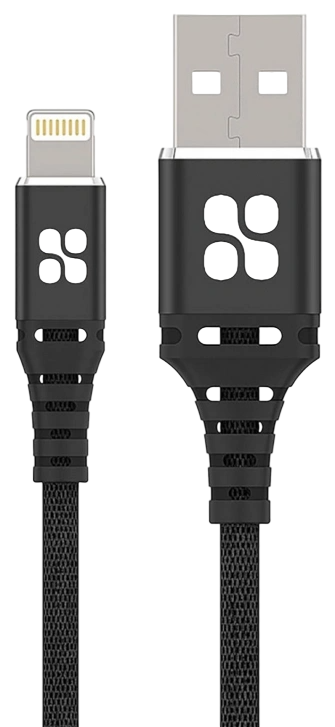 Promate Nervelink-I2 Tensile Power and Data USB to Lightning Cable - 2M - Black