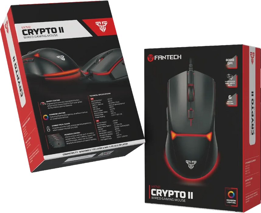 Fantech VX7v2 Wired Gaming Mouse - Black  for sale in Egypt from Games2Egypt