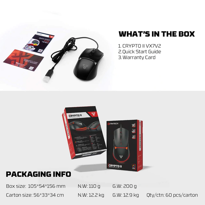 Fantech VX7v2 Wired Gaming Mouse - Black  for sale in Egypt from Games2Egypt