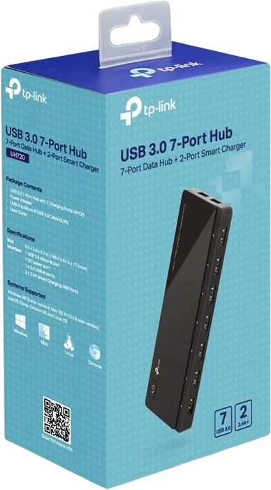 TP-Link UH720 USB 3.0 7-Port Hub with 2 Charging Ports  for sale in Egypt from Games2Egypt