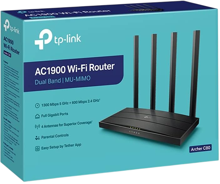 TP-Link Archer C80 New AC1900 Wireless MU-MIMO Wi-Fi Router  for sale in Egypt from Games2Egypt