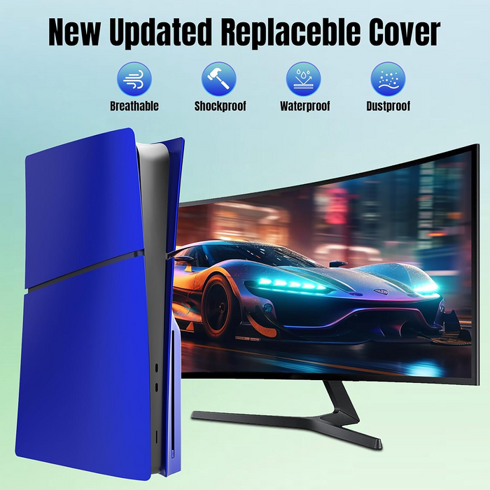 Replacement Plate Cover for PS5 Slim Console (Disc Edition) - Blue  for sale in Egypt from Games2Egypt