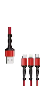 LDNIO LC93 Fast Charging 3in1 Cable 1.2M - Red -  for sale in Egypt from Games2Egypt