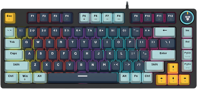 كيبورد جيمنج سلكية ميكانيكية ATOM81 MK875V2 من فانتيك - نافي سويتش أزرق