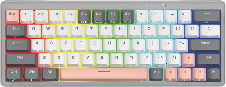Fantech ATOM PRO63 MK912 Saturn 3-Mode Mechanical Gaming Keyboard Blue Switch - Grey -  for sale in Egypt from Games2Egypt