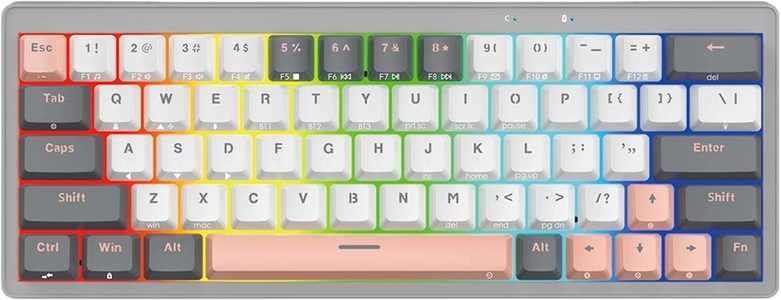 Fantech ATOM PRO63 MK912 Saturn 3-Mode Mechanical Gaming Keyboard Blue Switch - Grey  for sale in Egypt from Games2Egypt
