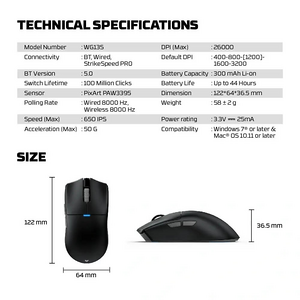 Fantech TANTO S WG13S Wireless Gaming Mouse - Black  for sale in Egypt from Games2Egypt