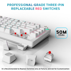 Fantech ATOM81 MK875V2 Wired Mechanical Gaming Keyboard White - Red Switch   for sale in Egypt from Games2Egypt