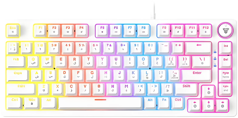 Fantech ATOM81 MK875V2 Wired Mechanical Gaming Keyboard White - Red Switch
