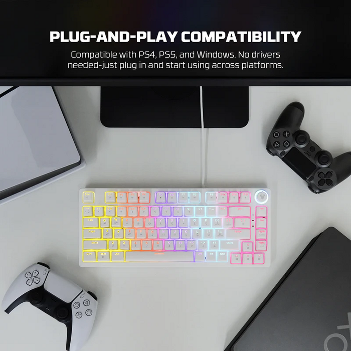 Fantech ATOM81 MK875V2 Wired Mechanical Gaming Keyboard White - Red Switch   for sale in Egypt from Games2Egypt