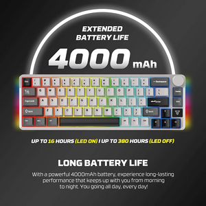 Fantech ATOM PRO-MK919 RGB Wireless Mechanical Gaming Keyboard Blue Switch - Grey  for sale in Egypt from Games2Egypt