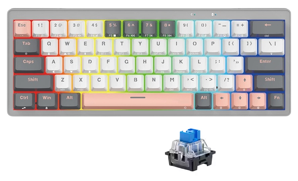 فانتك ATOM PRO63 MK912 ساترن – رمادي (سويتش أزرق) – صورة 2