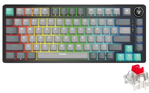 Fantech ATOM PRO83 MK913 Mercury 3-Mode Mechanical Gaming Keyboard Red Switch - Black  for sale in Egypt from Games2Egypt