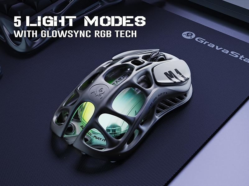 GravaStar  Mercury M1 Pro Wireless Gaming Mouse - Gradient Black  for sale in Egypt from Games2Egypt