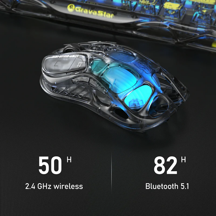 GravaStar  Mercury M2 Wireless Gaming Mouse - Transparent Black  for sale in Egypt from Games2Egypt