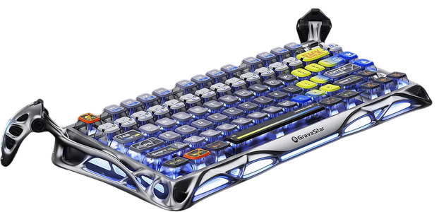 GravaStar Mercury K1 Pro 75% Wireless Mechanical Gaming Keyboard - Interstellar Silver -  for sale in Egypt from Games2Egypt