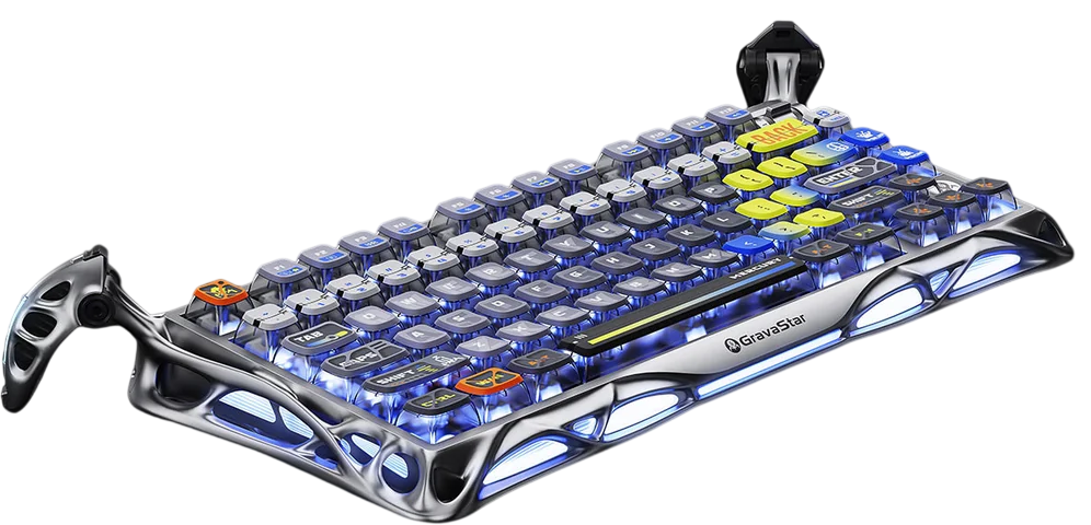 GravaStar Mercury K1 Pro 75% Wireless Mechanical Gaming Keyboard - Interstellar Silver