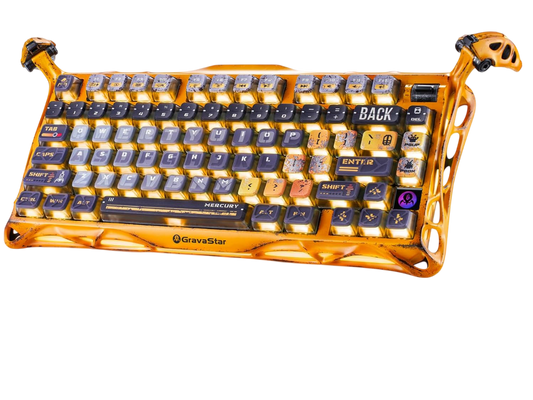 GravaStar Mercury K1 Pro 75% Wireless Mechanical Gaming Keyboard Special Edition - Battle-Worn Yellow