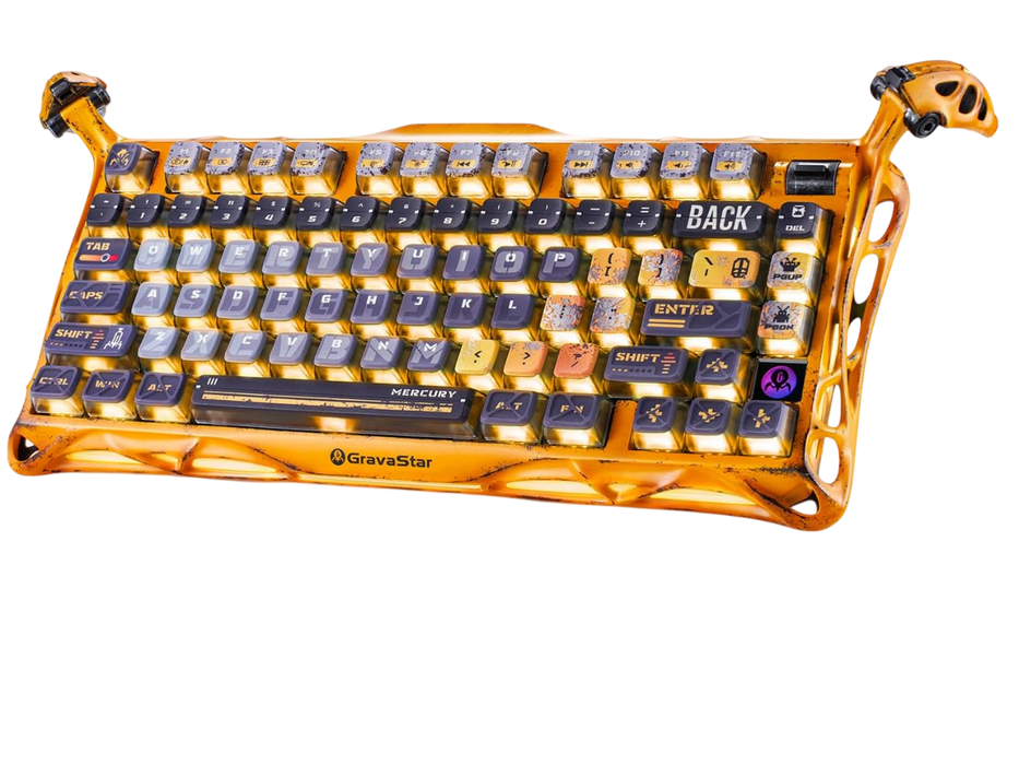 GravaStar Mercury K1 Pro 75% Wireless Mechanical Gaming Keyboard Special Edition - Battle-Worn Yellow  for sale in Egypt from Games2Egypt