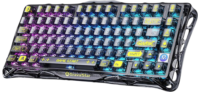 GravaStar Mercury K1 Lite 75% Wireless Mechanical Gaming Keyboard - Transparent Black -  for sale in Egypt from Games2Egypt