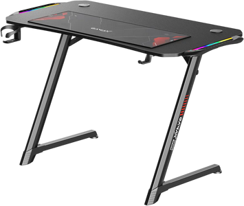 Gamax TD-03 Carbon Fiber Gaming Table 100x60x75cm with RGB Light & MousePad - Black