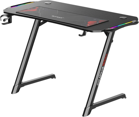 Gamax TD-03 Carbon Fiber Gaming Table 100x60x75cm with RGB Light & MousePad - Black