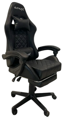 Gamax 1-LT001L Gaming Chair with Armrest & Footrest - Black