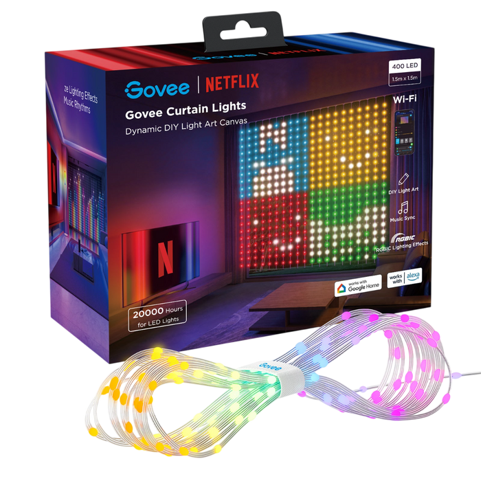 Govee H70BC RGBIC Curtain Lights Netflix Edition - 1.5M X 1.5M  for sale in Egypt from Games2Egypt