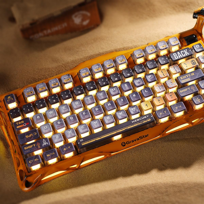 GravaStar Mercury K1 Pro 75% Wireless Mechanical Gaming Keyboard Special Edition - Battle-Worn Yellow  for sale in Egypt from Games2Egypt