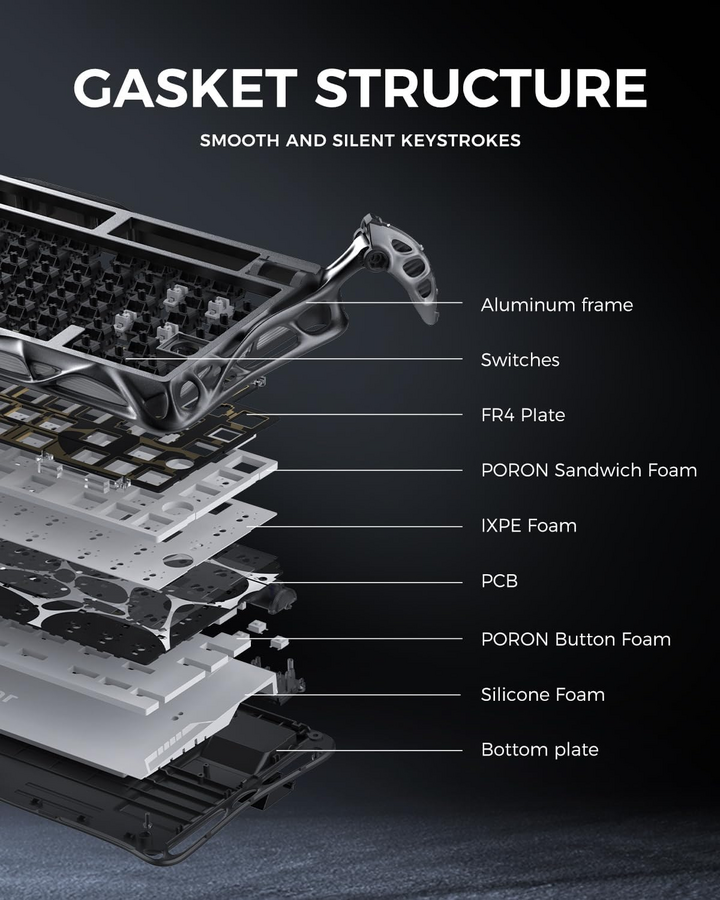 GravaStar Mercury K1 Pro 75% Wireless Mechanical Gaming Keyboard - Interstellar Silver – image 6