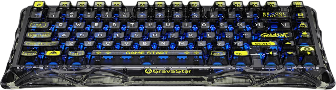 GravaStar Mercury K1 Lite 75% Wireless Mechanical Gaming Keyboard - Transparent Black  for sale in Egypt from Games2Egypt