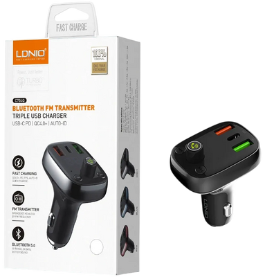 Ldnio C704Q Bluetooth FM Transmitter Fast Car Charger PD QC 4