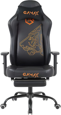 Gamax BS-7969 Leather Gaming Chair with Foot Rest - Black